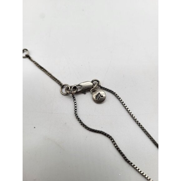 MADEWELL Minimalist Pendant Silver Tone Necklace Vertical Bar - Picture 4 of 7